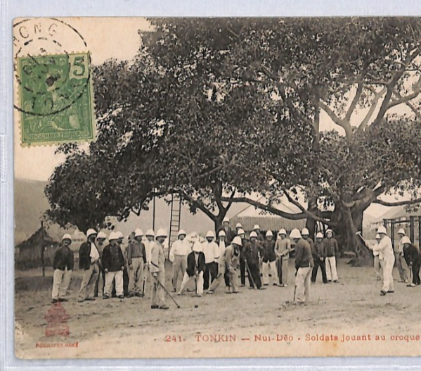 FRENCH INDOCHINA Card *SOLDIERS PLAYING CROQUET* 1908 France Cols SPORT YF204 - Image 12