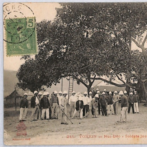 FRENCH INDOCHINA Card *SOLDIERS PLAYING CROQUET* 1908 France Cols SPORT YF204 - Image 4
