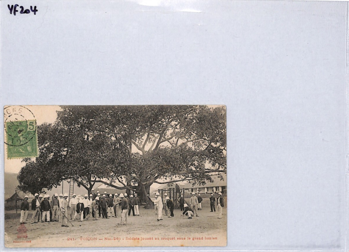 FRENCH INDOCHINA Card *SOLDIERS PLAYING CROQUET* 1908 France Cols SPORT YF204 - Image 8
