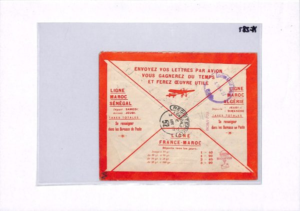 FRENCH MOROCCO Air Mail Cover *Casablanca Port*Reg 1927 France Cols London YF287 - Image 13