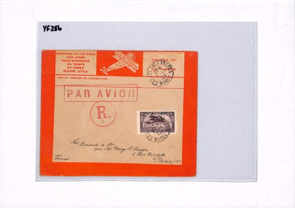 FRENCH MOROCCO Registered Air Mail Cover Casablanca 1925 France {samwells)YF286 - Image 12