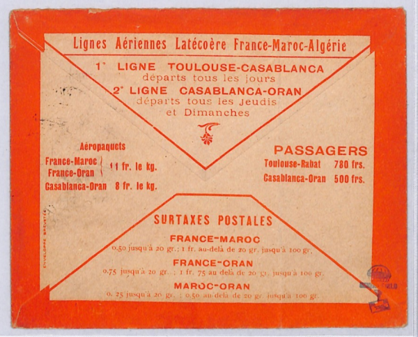 FRENCH MOROCCO Registered Air Mail Cover Casablanca 1925 France {samwells)YF286 - Image 3