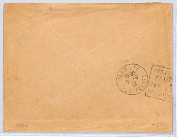 FRENCH POLYNESIA Cover *ILE NUKA HIVA* 1932 CDS Tahiti France Cols Holland YF182 - Image 4