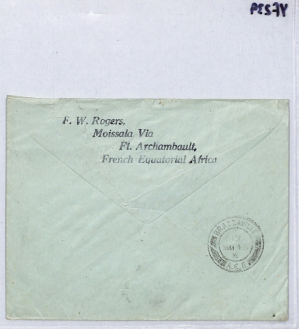 France Cols CONGO AEF Censor WW2 Cover Moissala FORT ARCHAMBAULT Adelaide! YF239 - Image 11