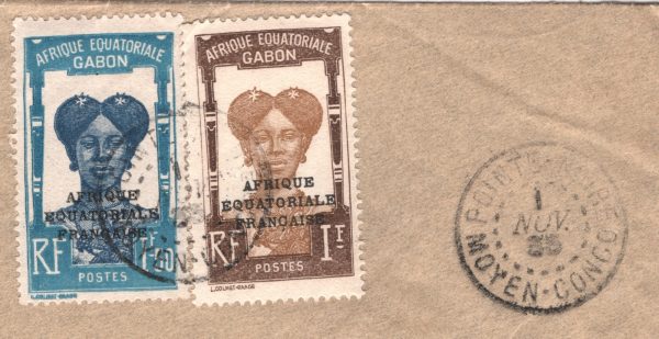 GABON Cover FANG WOMAN *AEF* Overprint HIGH VALUES Air 1935 France Cols YF247 - Image 10