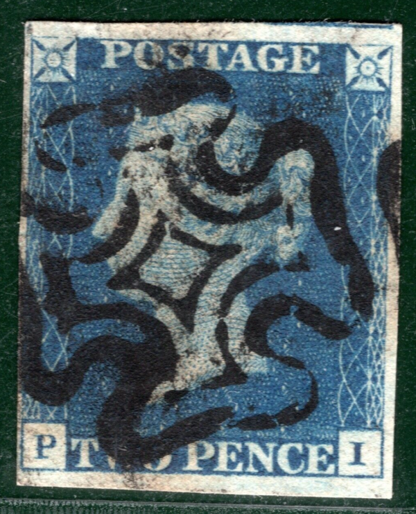 GB 1840 TWO PENCE BLUE QV Stamp SG.5 2d Plate 2 (PI) DS8 Cat £1,000 REDB107