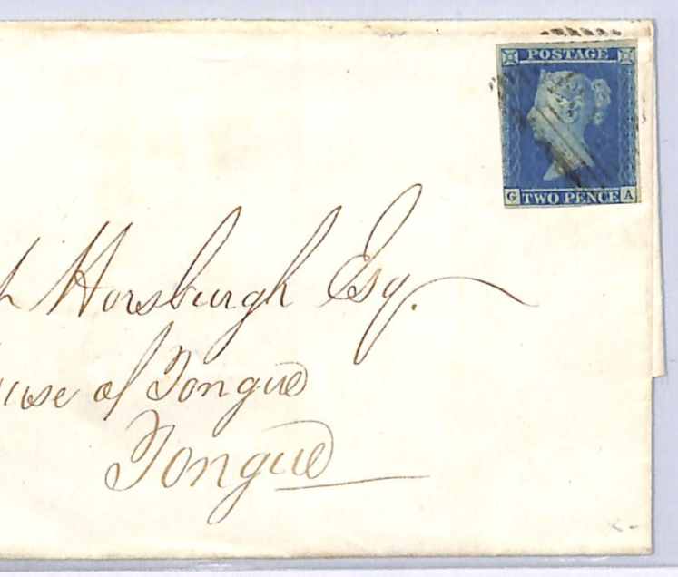 GB 1841 2d BLUE Cover *HOUSE OF TONGUE* Golspie 1848 CDS SG.14 Cat £350- XB10 - Image 3