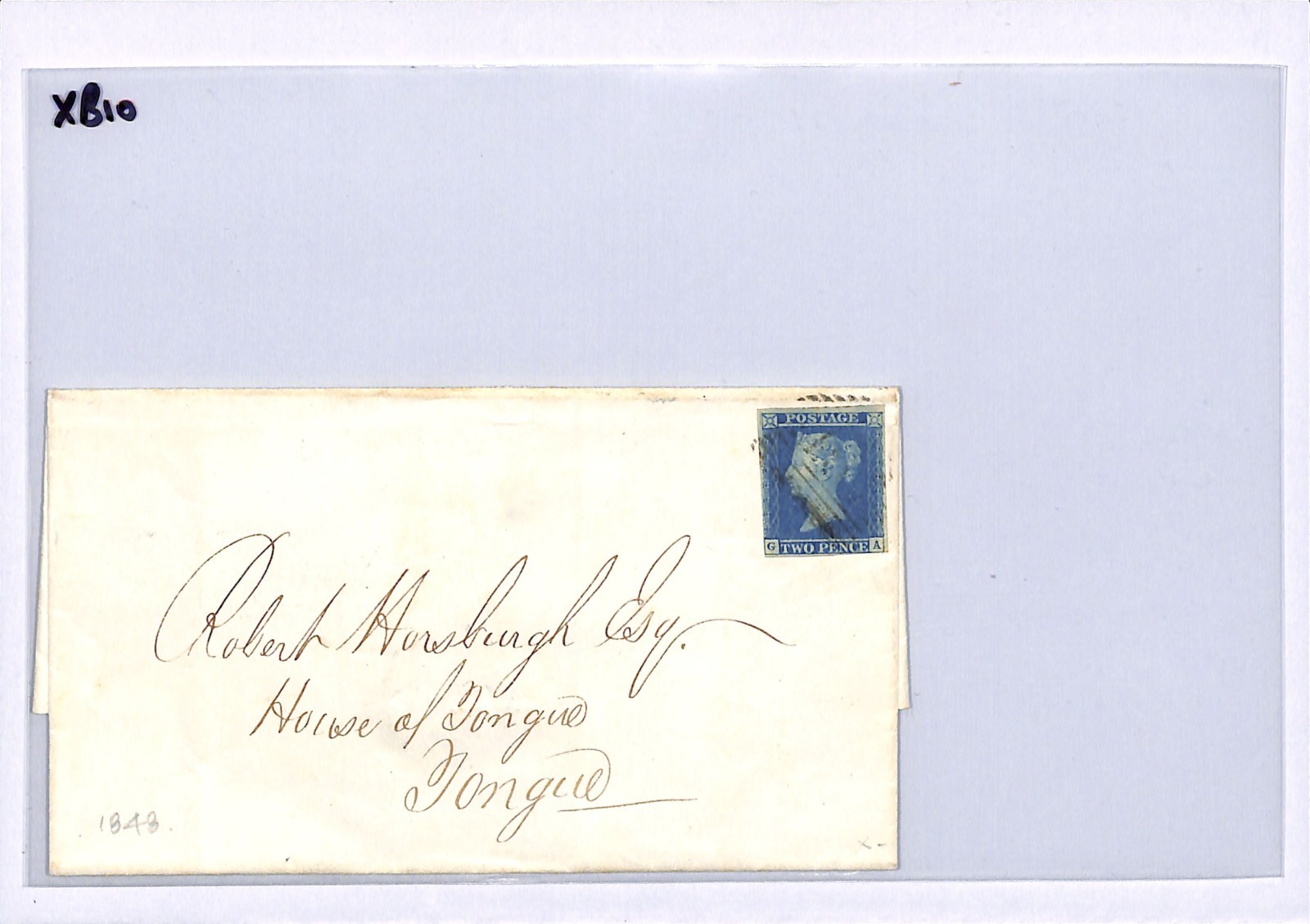 GB 1841 2d BLUE Cover *HOUSE OF TONGUE* Golspie 1848 CDS SG.14 Cat £350- XB10 - Image 9