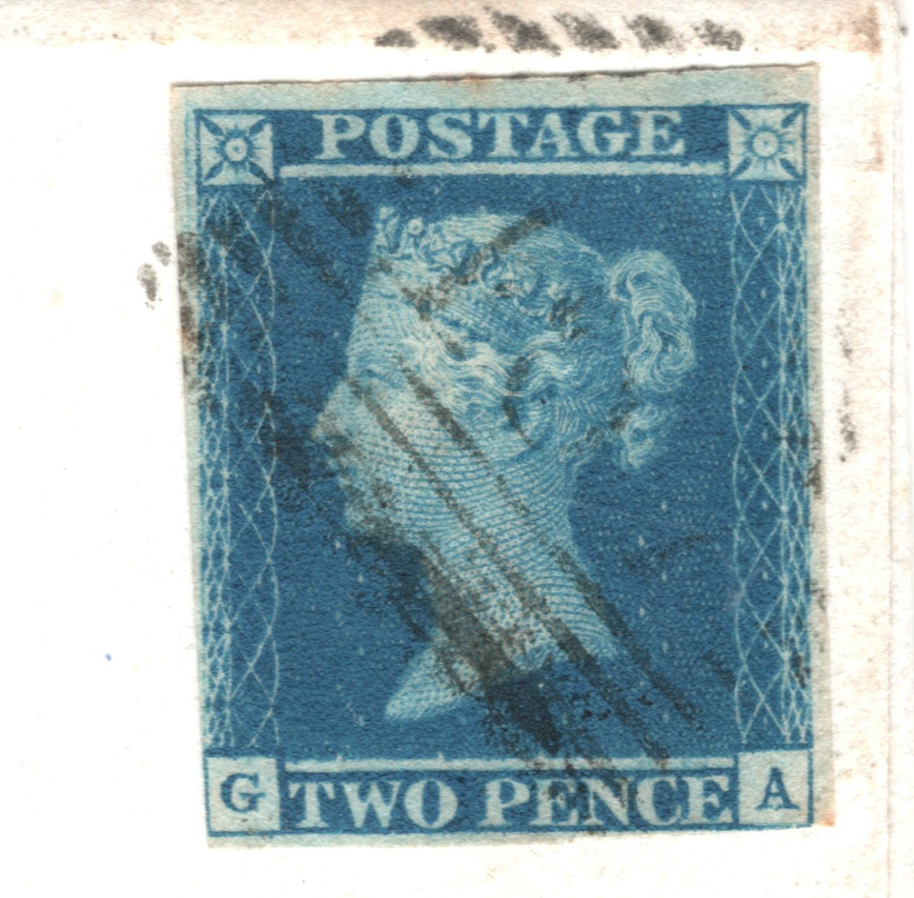 GB 1841 2d BLUE Cover *HOUSE OF TONGUE* Golspie 1848 CDS SG.14 Cat £350- XB10