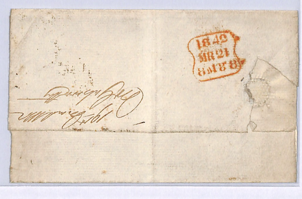 GB 1841 PENNY RED Cover 1d (RL) MARGINAL Super London MX Connaught Terrace XB37 - Image 4