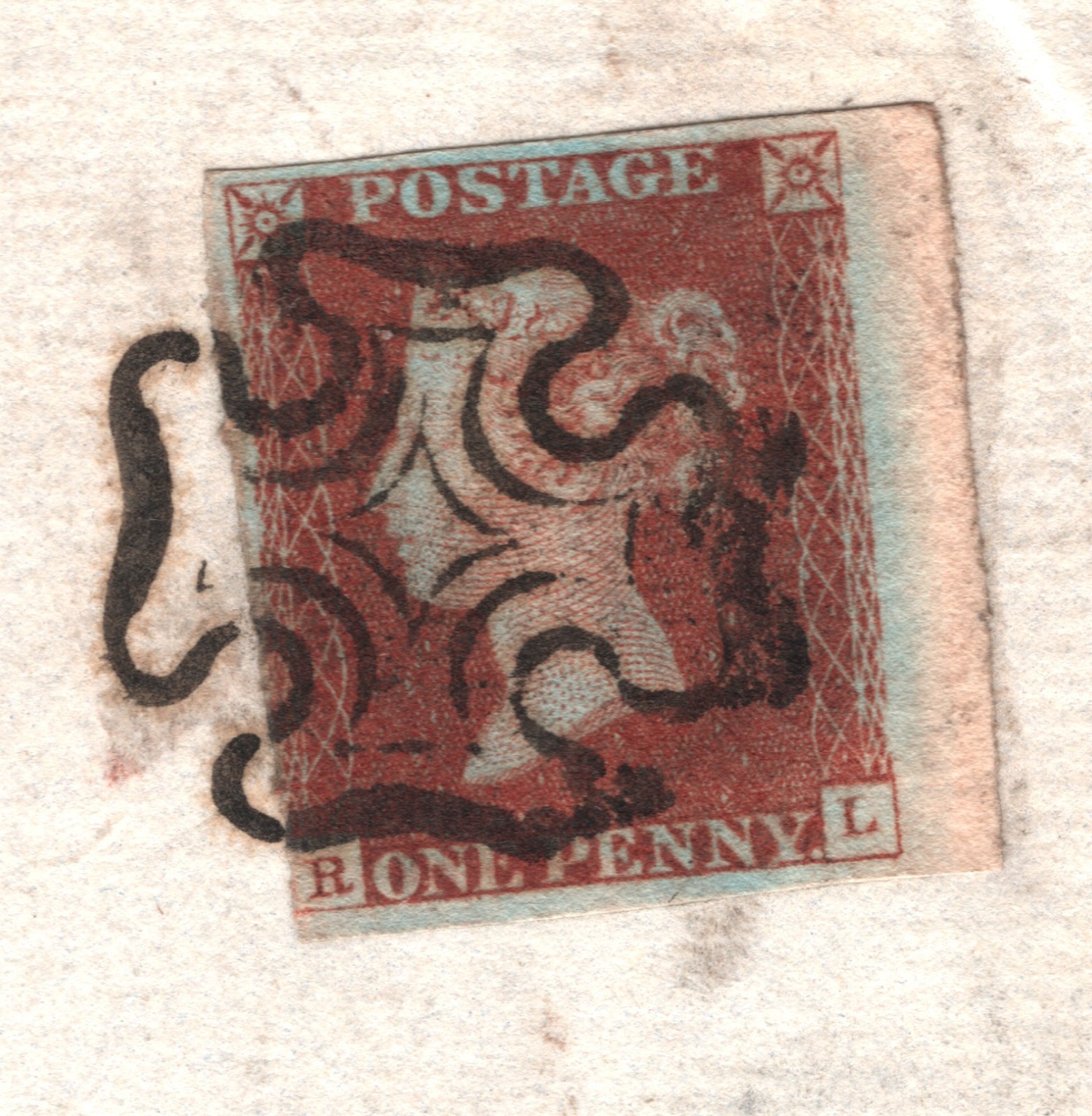 GB 1841 PENNY RED Cover 1d (RL) MARGINAL Super London MX Connaught Terrace XB37 - Image 6