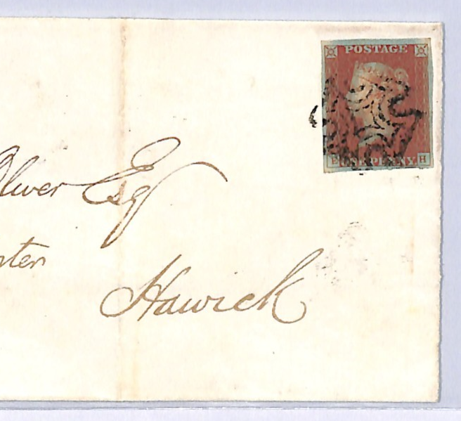 GB 1841 PENNY RED Cover SG.10 1d Deep Red-Brown (EH) *Hawick* Scots MX XB29 - Image 3