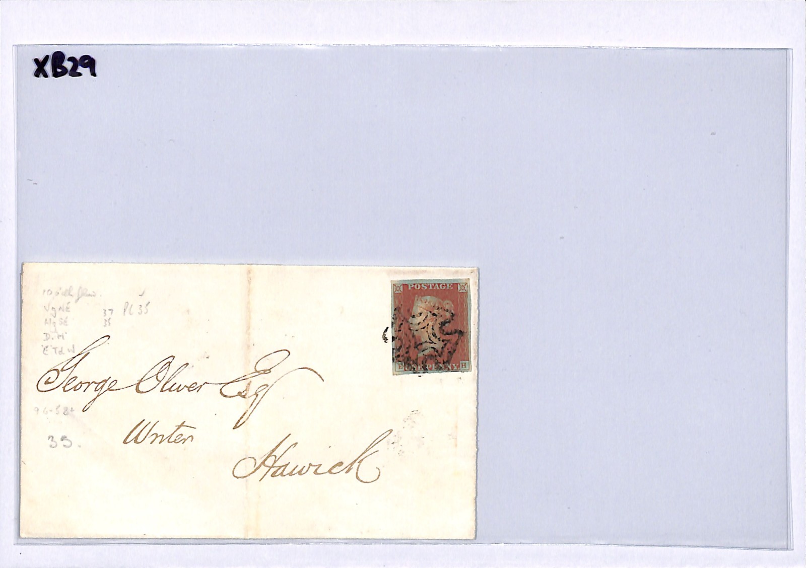 GB 1841 PENNY RED Cover SG.10 1d Deep Red-Brown (EH) *Hawick* Scots MX XB29 - Image 7