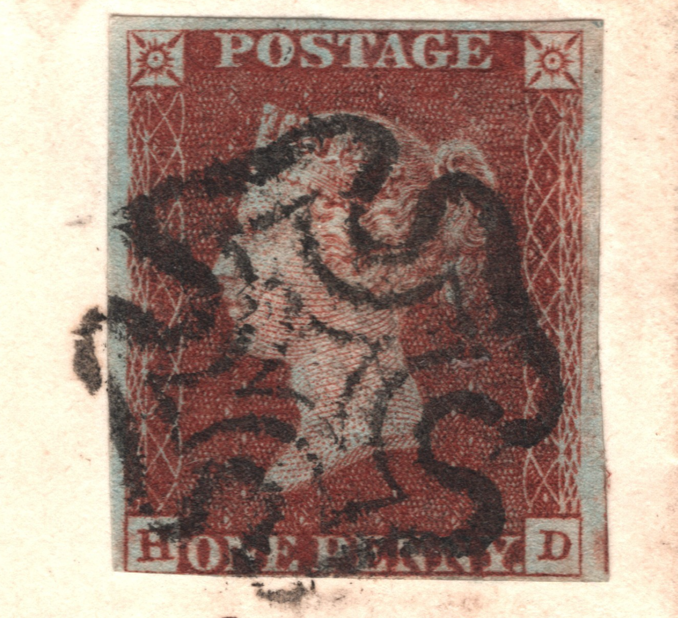 GB 1841 PENNY RED Cover SG.10 1d *Deep Red-Brown* Manchester MX XB27