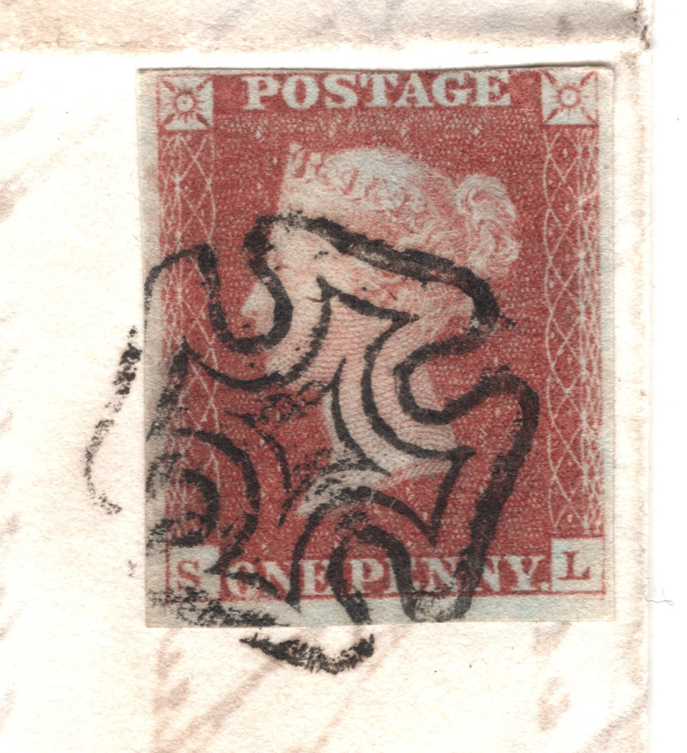 GB 1841 PENNY RED Cover SG.7 1d BLACK PLATE 9 (SL) *GREENOCK* MX c£1,200 XB23 - Image 6