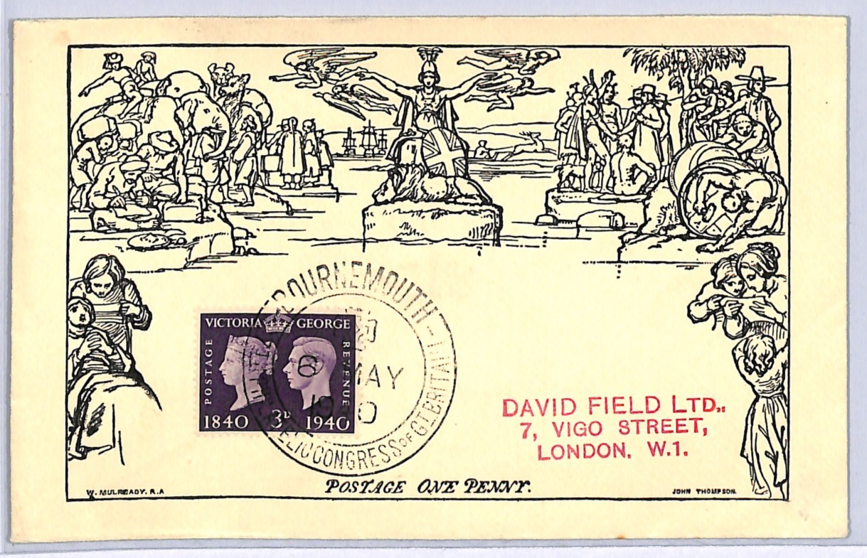 GB 1940 FDC 3d Centenary CONGRESS BOURNEMOUTH Cover MULREADY DERIVATIVE WA102 - Image 3