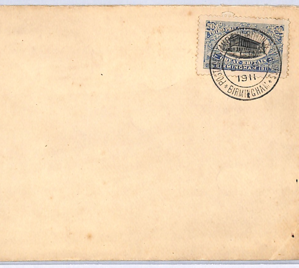 GB 3rd PHILATELIC EXHIBITION 1911 *BIRMINGHAM* CDS Cover CONTRARY TO REGS WA78 - Image 3