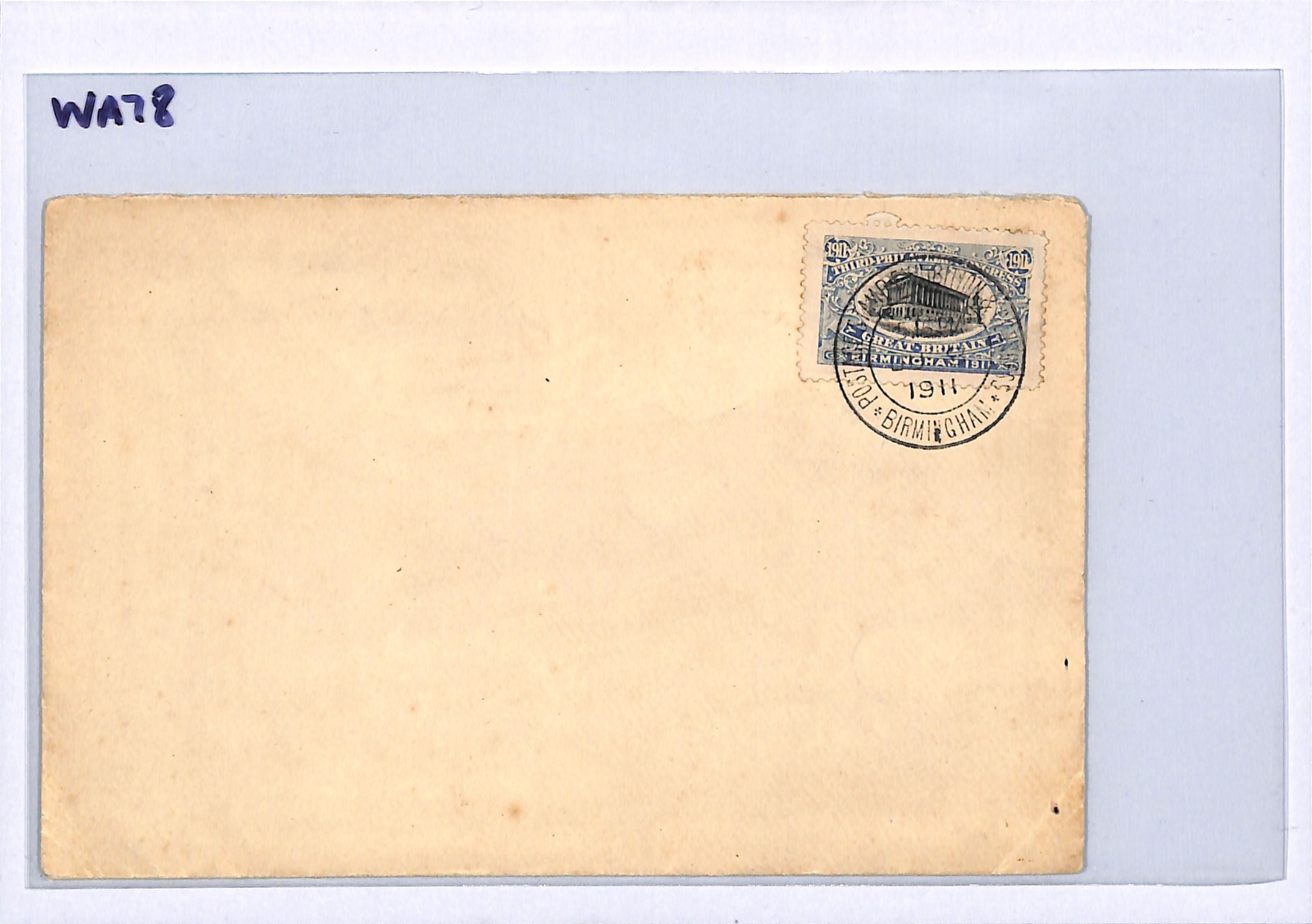 GB 3rd PHILATELIC EXHIBITION 1911 *BIRMINGHAM* CDS Cover CONTRARY TO REGS WA78 - Image 8