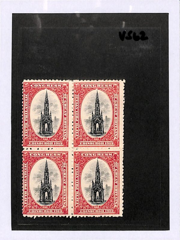 GB 5th PHILATELIC CONGRESS EDINBURGH 1913 Stamps Block{4} Mint MM VS62 - Image 4
