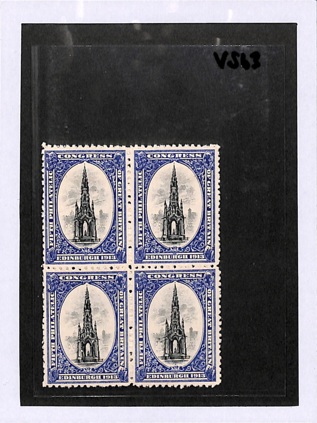GB 5th PHILATELIC CONGRESS EDINBURGH 1913 Stamps Block{4} Mint MM VS63 - Image 4