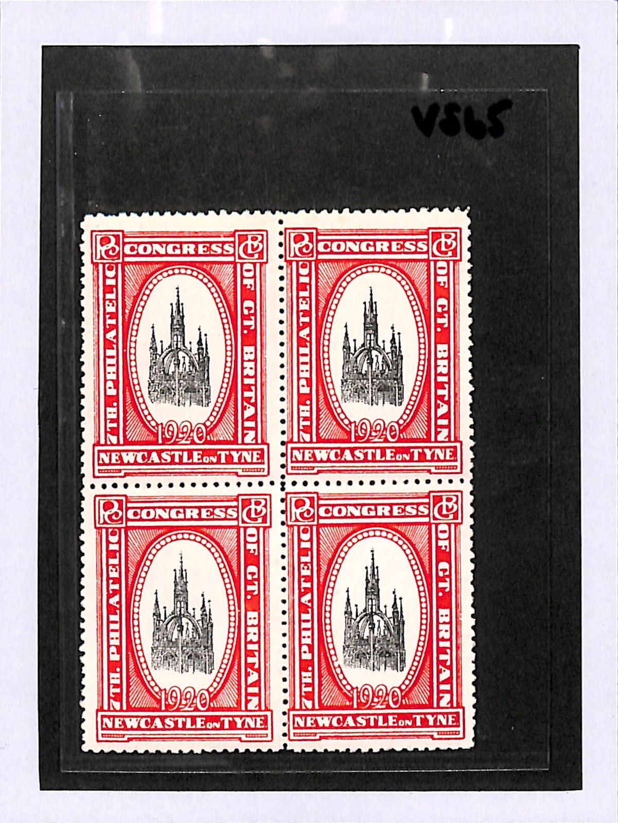 GB 7th PHILATELIC CONGRESS NEWCASTLE 1920 Stamps Block{4} Mint MM VS65 - Image 4