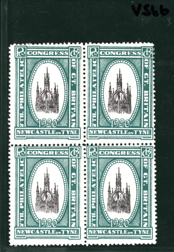 GB 7th PHILATELIC CONGRESS NEWCASTLE 1920 Stamps Block{4} Mint {samwells}VS66 - Image 4