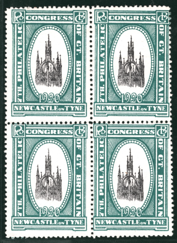 GB 7th PHILATELIC CONGRESS NEWCASTLE 1920 Stamps Block{4} Mint {samwells}VS66