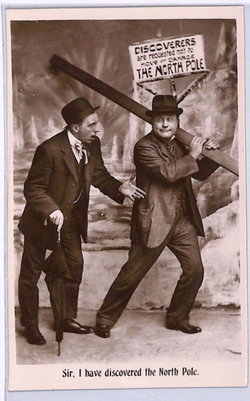 GB ARCTIC EXPLORATION North Pole Discovery COMIC Postcard POLAR {samwells}WP147