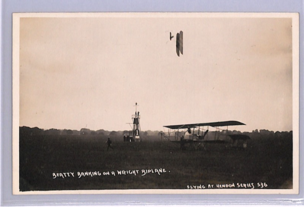 GB AVIATION Postcard BEATTY *BANKING* WRIGHT BIPLANE Real Photo Unused XA34 - Image 3