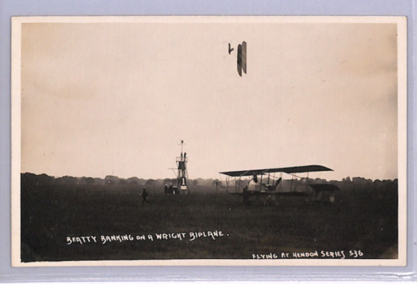 GB AVIATION Postcard BEATTY *BANKING* WRIGHT BIPLANE Real Photo Unused XA34 - Image 5