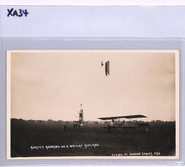 GB AVIATION Postcard BEATTY *BANKING* WRIGHT BIPLANE Real Photo Unused XA34 - Image 7