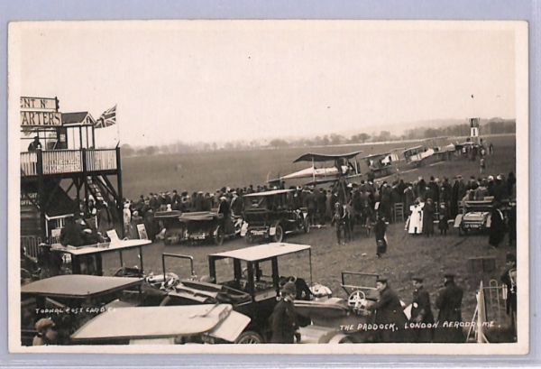 GB AVIATION Postcard LONDON AERODROME *Paddock* Real Photo AEROPLANES CARS XA33 - Image 3