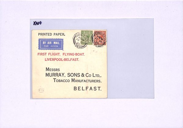 GB Air Mail Card 1928 FLYING BOAT FIRST FLIGHT Liverpool Belfast Ireland XA14 - Image 4