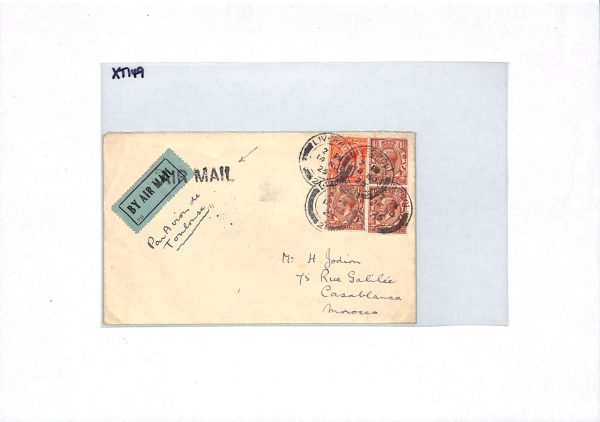 GB Air Mail Cover 1925 Liverpool MOROCCO Casablanca via Toulouse {samwells}XT149 - Image 6