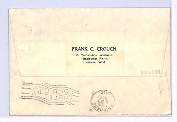 GB Air Mail Cover PAPUA Port Moresby via Australia Brisbane London 1934 XF161 - Image 4