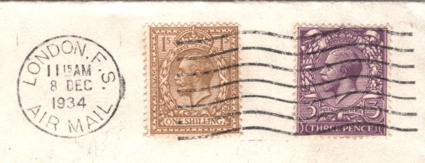 GB Air Mail Cover PAPUA Port Moresby via Australia Brisbane London 1934 XF161