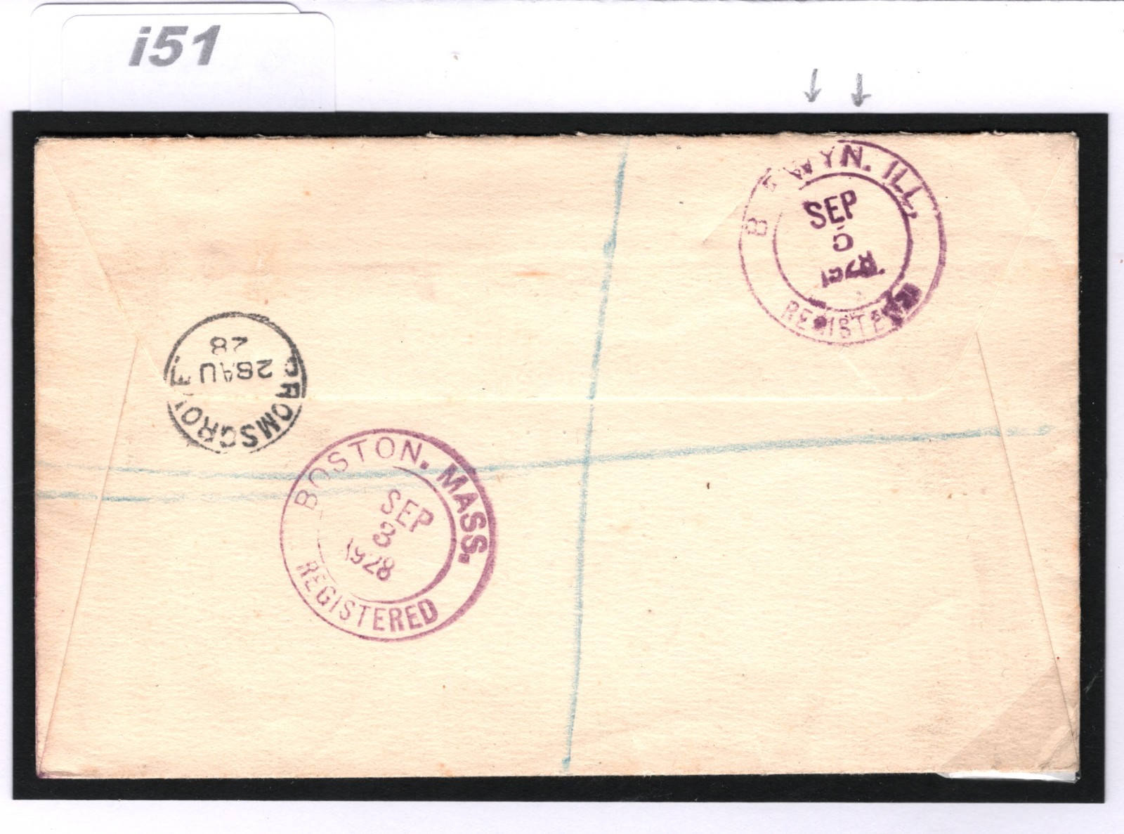GB *CATAPULT* Airmail Fee 1928 SEAHORSE Cover FIRST FLIGHT Ship to Shore USA i51 - Image 5