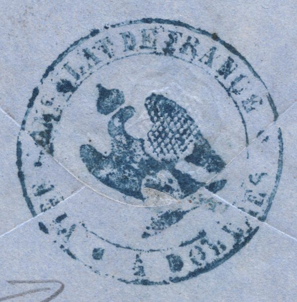 GB CROSS-CHANNEL QV 4d Rose Cover 1859 FRENCH CONSULATE Dover EAGLE Cachet XG61 - Image 3