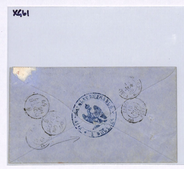 GB CROSS-CHANNEL QV 4d Rose Cover 1859 FRENCH CONSULATE Dover EAGLE Cachet XG61 - Image 10