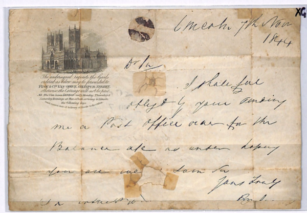 GB Cover LINCOLN CATHEDRAL Illustrated EL 1844 Market Overton Rutland XG93 - Image 3