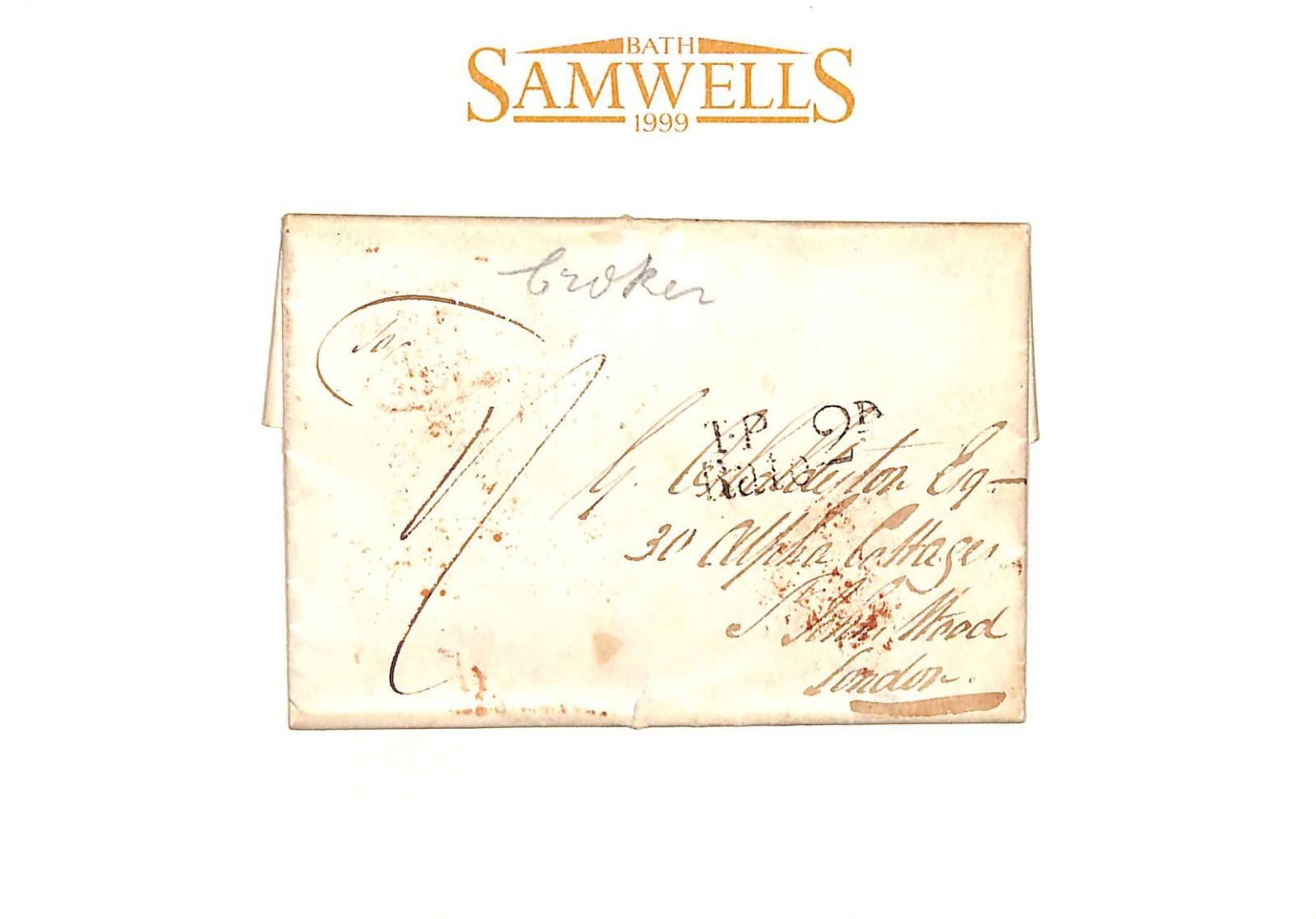 GB EARLY RAILWAY MAIL 1839 London *N* CODE CDS Arrival PENNY POST Letter MS3446 - Image 5