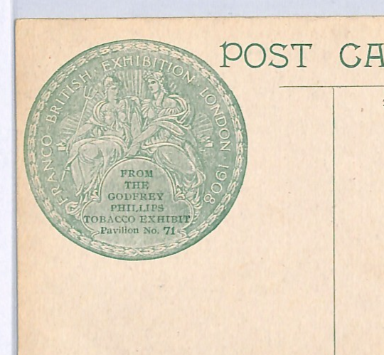 GB FRANCO-BRITISH EXHIBITION Postcard 1908 Godfrey Philips Tobacco Unused WY101 - Image 3