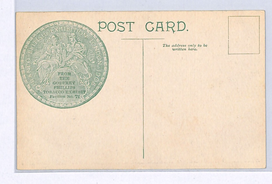 GB FRANCO-BRITISH EXHIBITION Postcard 1908 Godfrey Philips Tobacco Unused WY101 - Image 4