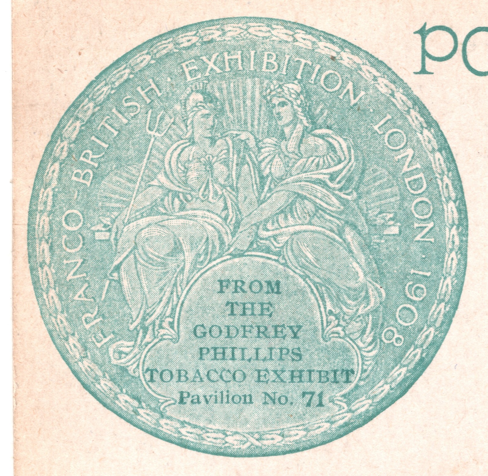 GB FRANCO-BRITISH EXHIBITION Postcard 1908 Godfrey Philips Tobacco Unused WY101