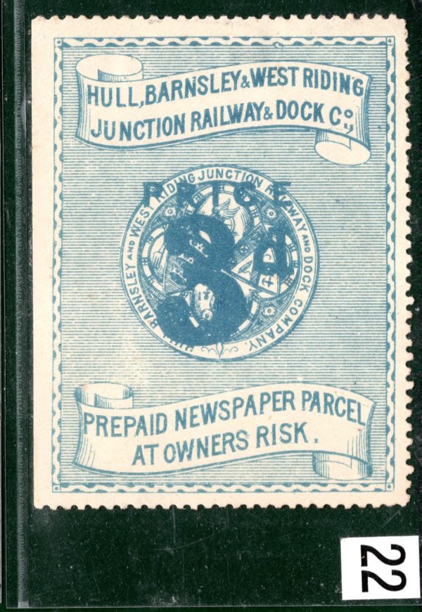 GB HB&WRJR RAILWAY Newspaper Stamp 3d HULL Barnsley WEST RIDING DOCK Co 2WHITE22 - Image 4