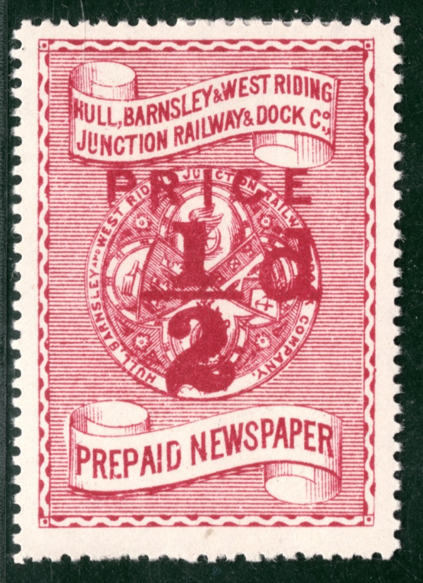 GB HB&WRJR RAILWAY Newspaper Stamp ½d HULL Barnsley WEST RIDING DOCK Co. WHITE55 - Image 4
