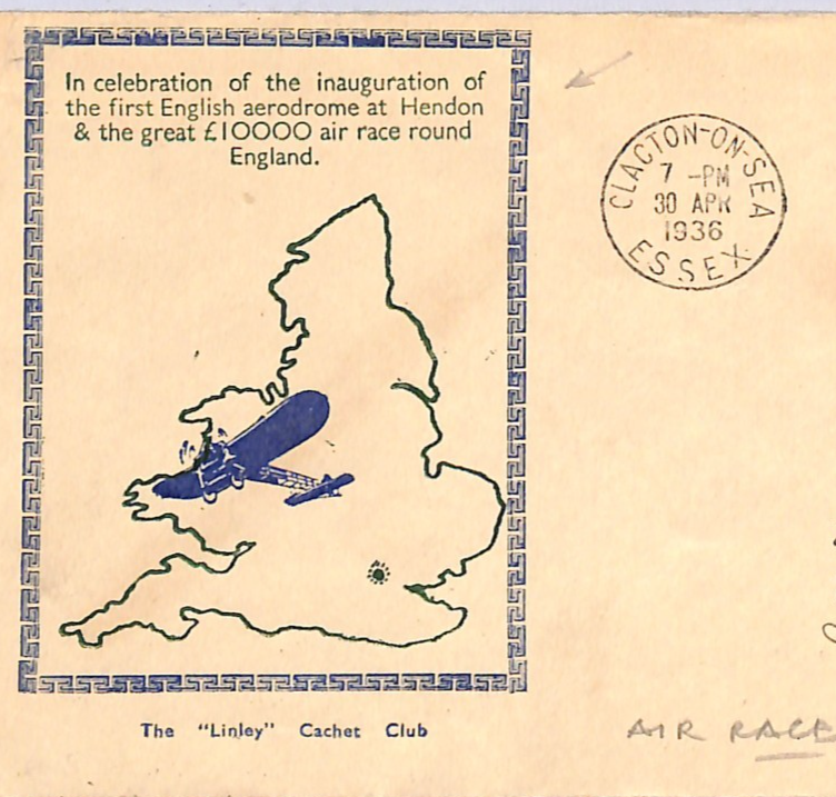 GB HENDON AIR RACE £10k Price Cover Clacton Essex 1936 (USA Los Angeles) UG24 - Image 5