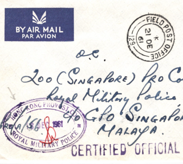 GB HONG KONG Cover *ROYAL MILITARY POLICE* Cachet 1961 FPO CDS Malaya MA762 - Image 3