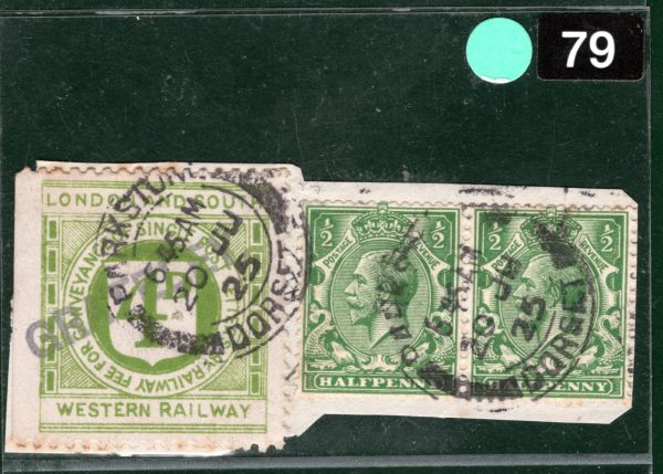 GB Hants 4d LSWR RAILWAY Letter Stamp *GRATELEY* STATION 1925 Piece LIME79 - Image 5