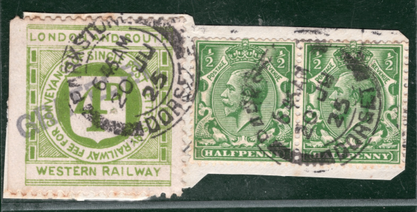 GB Hants 4d LSWR RAILWAY Letter Stamp *GRATELEY* STATION 1925 Piece LIME79 - Image 9